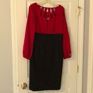 White House Black Market Red and Black Dress